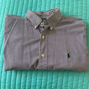 Polo Lauren Purple  and white checkered men’s shirt